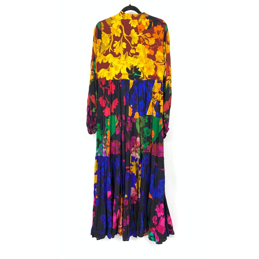Siddhartha Bansal Button Front Maxi Dress Womens Size M Multicolor Floral Print - Picture 2 of 6